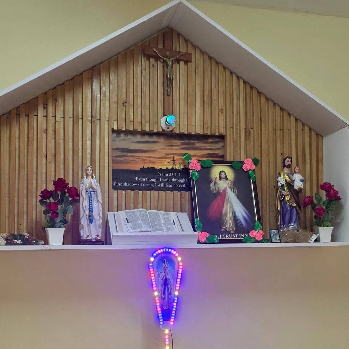 Quiet prayer room inside St. Joseph Catholic Dispensary